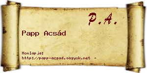 Papp Acsád névjegykártya